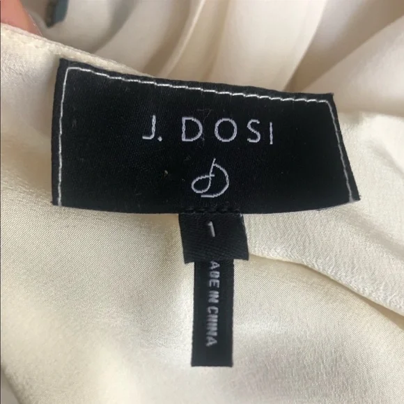 J.DOSI]Turquoise Embellishment Cream Silk Crepe Halter neck Backless Dress - Picture 16 of 16